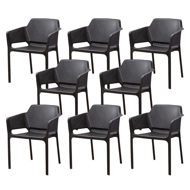 Modern Style Dining Chair Arm Dining Chair with Plastic Legs for Kitchen