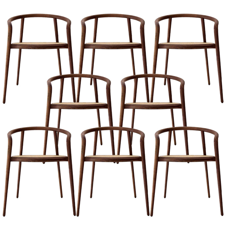 Open Back Dining Arm Chair Solid Wood Dining Room Chair for Home