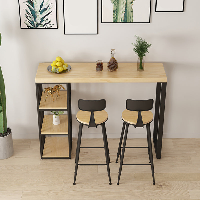 1/3 piezas Mesa de mesa de pub rectangular moderna de la mesa de madera con taburetes altos