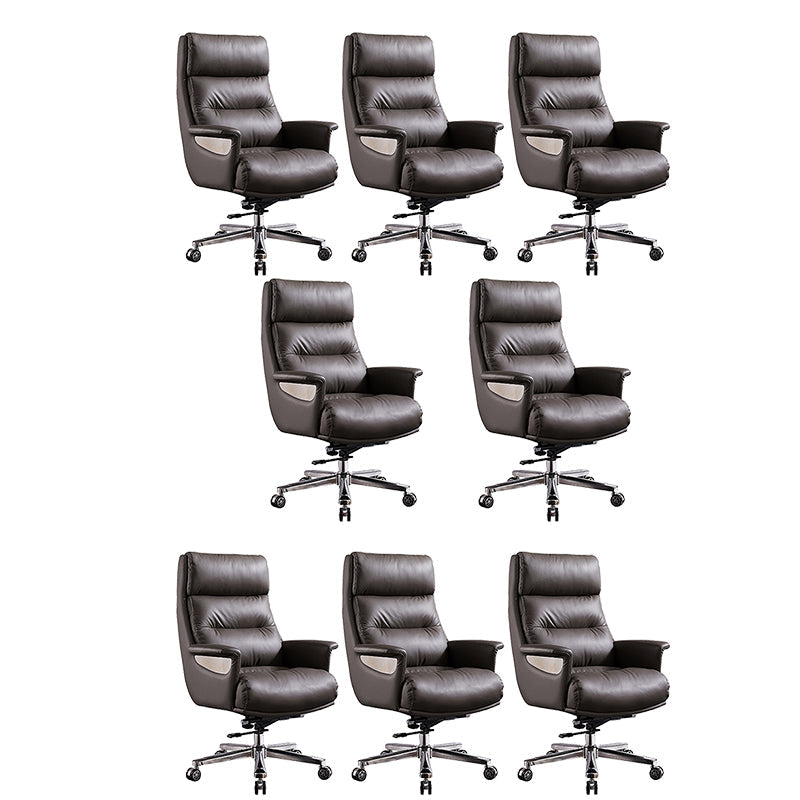 High Back Managers Chair Contemporary Swivel Executive Chair Grey 8 Piece Set Clearhalo 'furn' 'furn_office_chair' 'Furniture' 'Office Chairs' 'Office Furniture' 'office_chair' 5882163