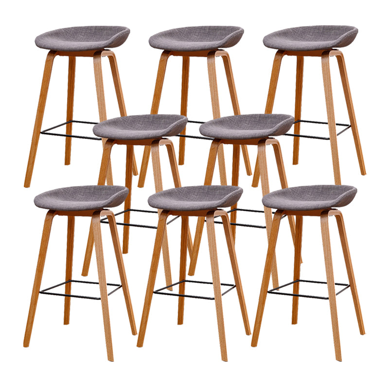 Tabouret de comptoir en bois massif moderne tabouret de bar sans bras basse avec repose-pieds