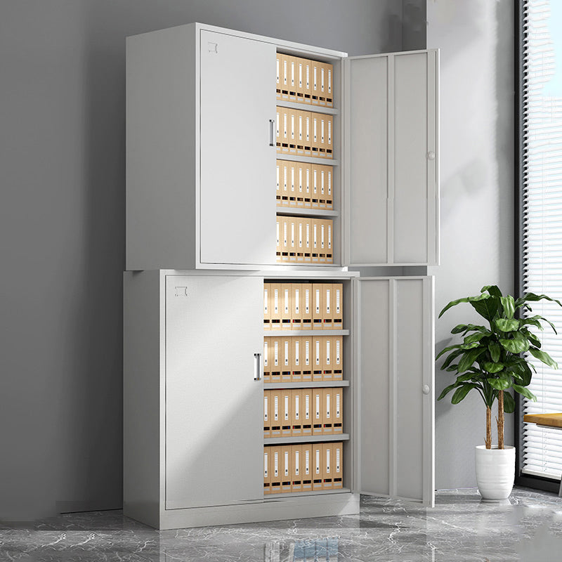 Contemporary File Cabinets Metal Frame Solid Color Fireproof Vertical File Cabinet Office Ivory 6 Clearhalo 'Filing Cabinets' 'filling_cabinets' 'furn' 'furn_filling_cabinets' 'Furniture' 'Office Furniture' 5884647