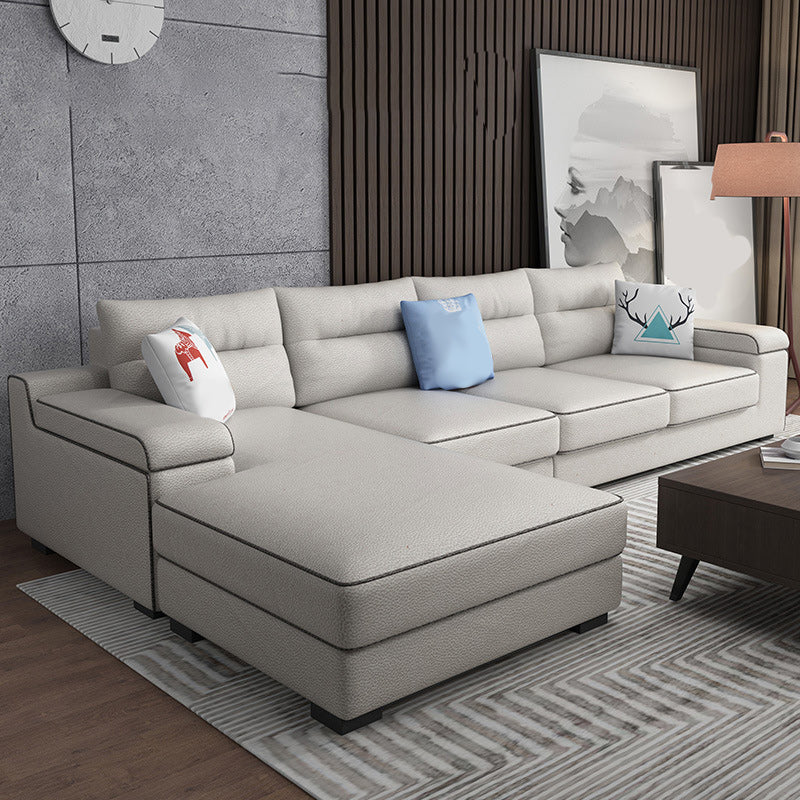 Storage Faux Leather Sectionals with Pillow Top Arm for 4 People