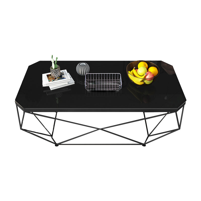 Tavolino moderno in telaio rettangolare in vetro tavolo da cocktail da caffè per soggiorno