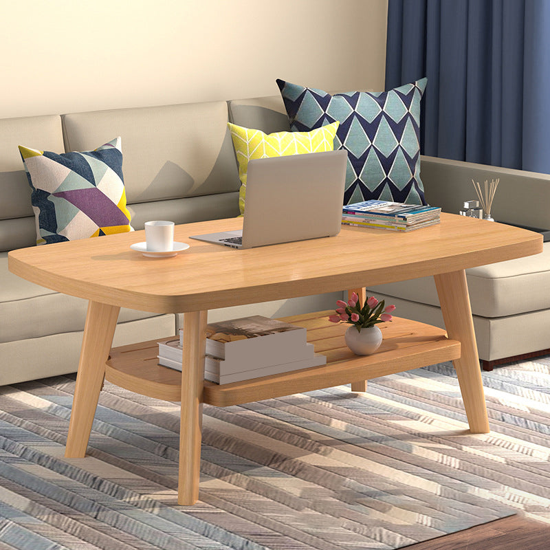 17.72" Tall Scandinavian Style Coffee Cocktail Table Wooden Coffee Table Natural 1 Clearhalo 'Coffee & Accent Tables' 'Coffee Tables' 'coffee_tables' 'furn' 'furn_coffee_tables' 'Furniture' 'Living Room Furniture' 5889686
