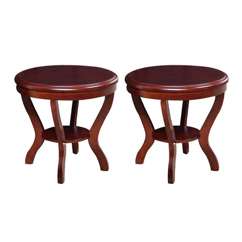 Traditional Round Side Table Minimalist Wood Sofa Corner Table