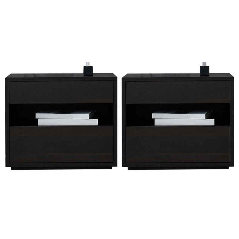 Moderne massive Holz Nacht Tabelle 2 Schubladen Aufbewahrungsbett Nachttisch