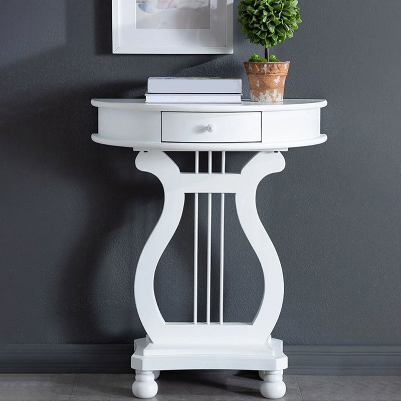 11"W Mid-Century Modern Console Table Single Drawer Console Sofa Table White Clearhalo 'Console Tables' 'console_tables' 'Entry & Mudroom Furniture' 'furn' 'furn_console_tables' 'Furniture' 5890995