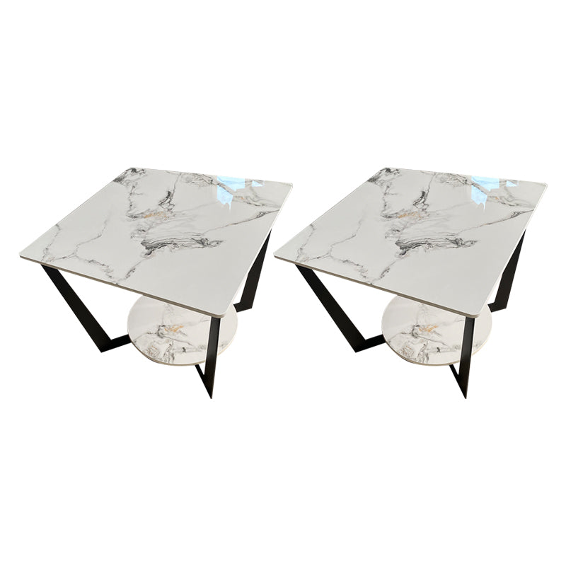 Moderner quadratischer Seitentisch -Schiefersofa -Ecktisch mit Lagerung