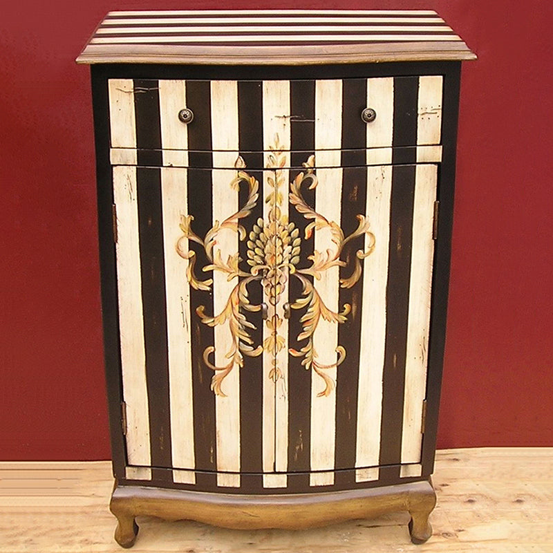 Gabinete de madera de gabinete rectangular moderno de mediados de siglo con cajón