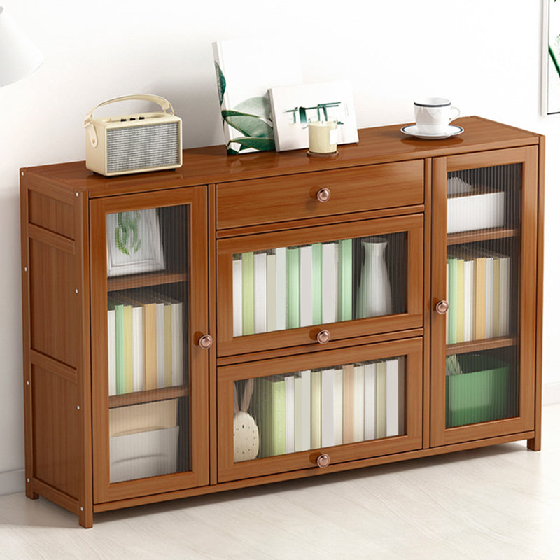 Gabinete de acento rectangular moderno perillas de madera marrón gabinete lateral con puertas