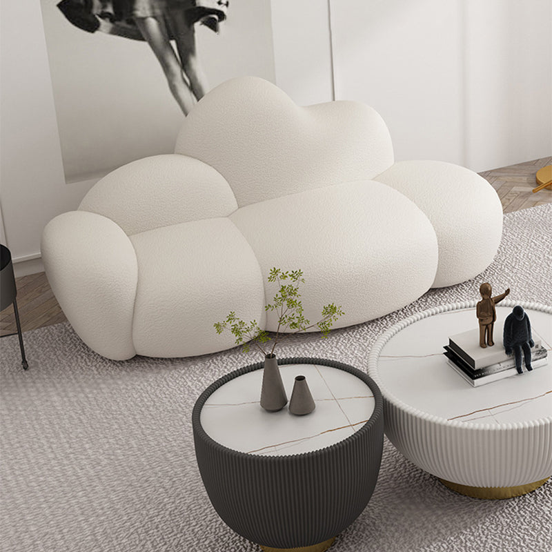 Hedendaagse stijl gebogen bank 33.46 "H armloze bank in het wit