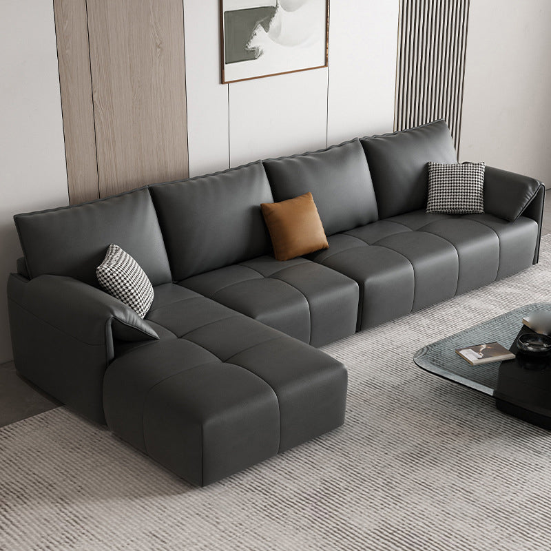 Almohada contemporánea brazo imán de almohadilla de la sala de estar de cuero sofá cama