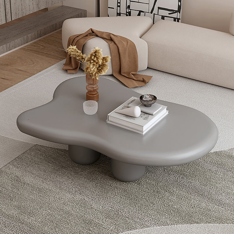 Scandinavian Free Form Coffee Table 3 Legs Wooden Cocktail Table for Living Room Grey Clearhalo 'Coffee & Accent Tables' 'Coffee Tables' 'coffee_tables' 'furn' 'furn_coffee_tables' 'Furniture' 'Living Room Furniture' 5895508