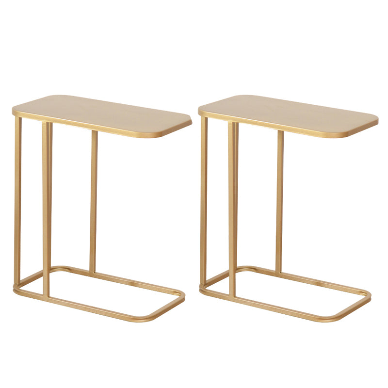 Mid-century Modern Rectangle Top End Table 22.8" Tall Metal C Side Table