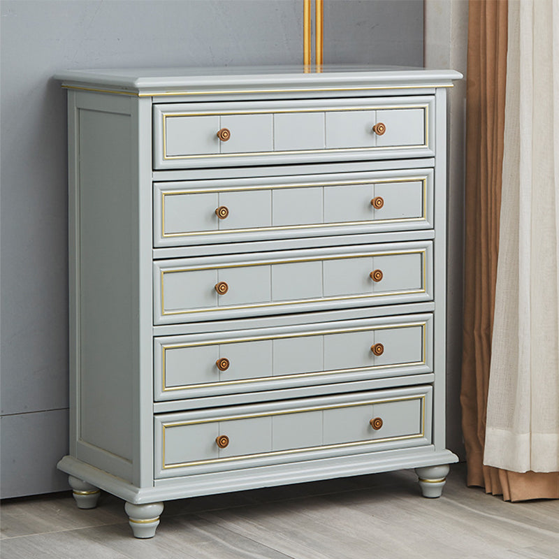 Modern Rectangle Side Cabinet Gray Wood Knobs Cabinet with Drawer