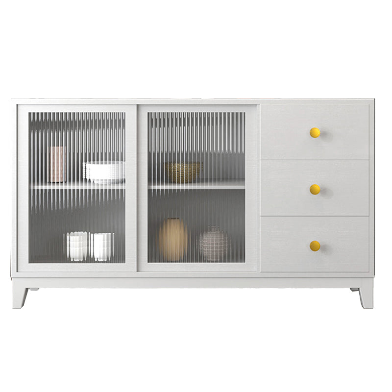 Modern White Rectangle Accent Cabinet Knobs 1 Shelves Cabinet