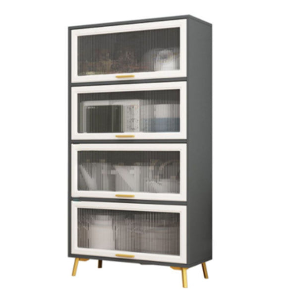 Puertas de madera de ingeniería modernas Puertas de vidrio de comedor gabinetes