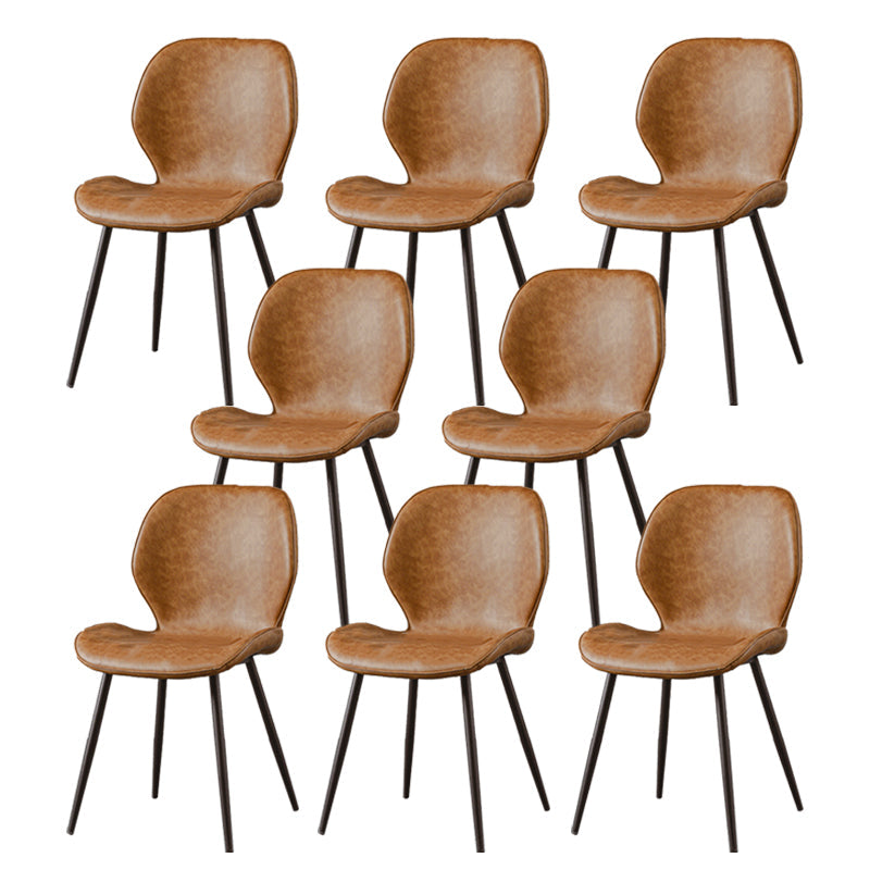 Metal Industrial Side Chair Matte Finish Wingback Dining Chair