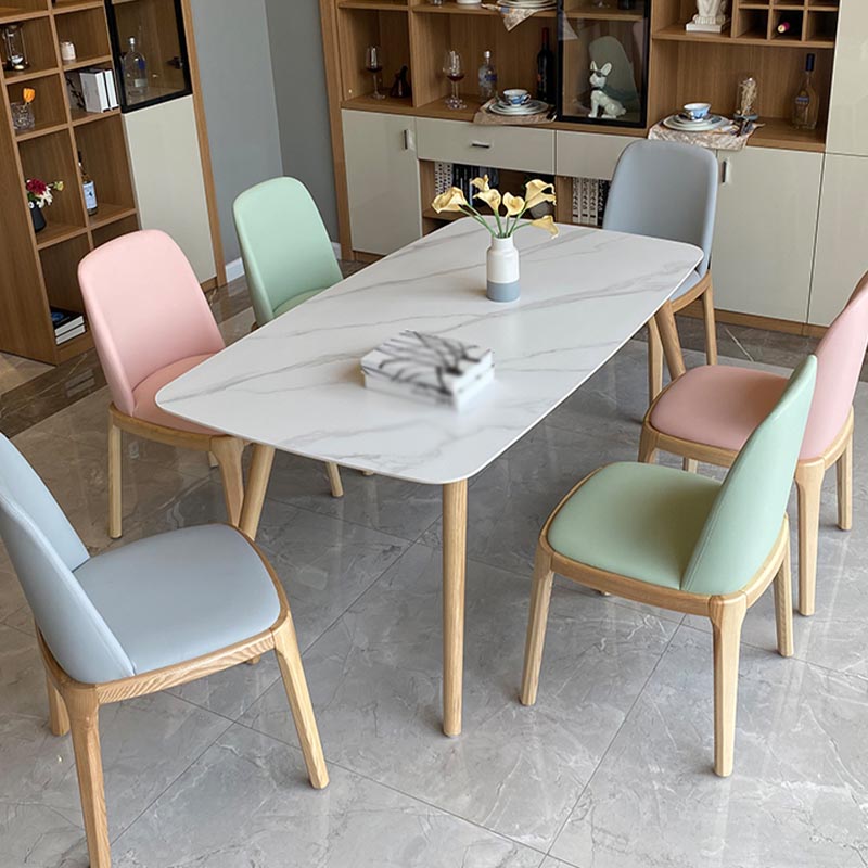 Moderne stenen top eettafel natuurlijke afwerking benen Diner Room keukentafel