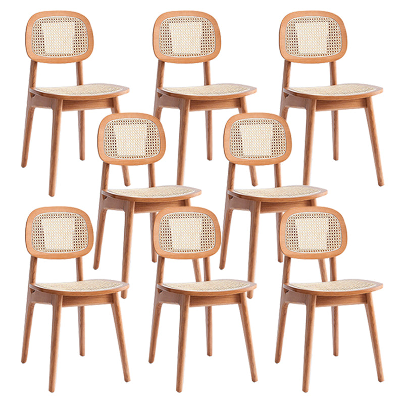 Rubber Wood Dining Chairs Scandinavian Open Back Dining Side Chair