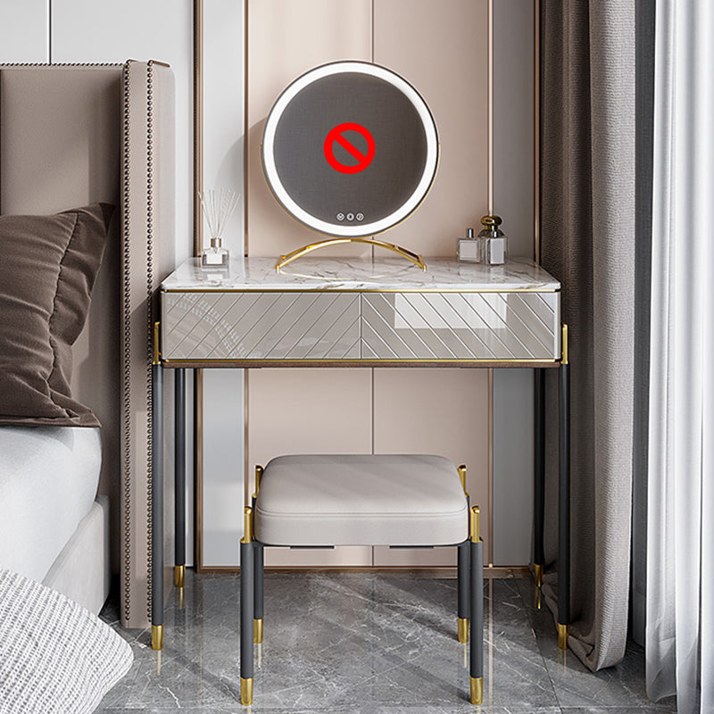 Set di vanità da 30 "con sgabello da toep da trucco in pietra a 1 traino