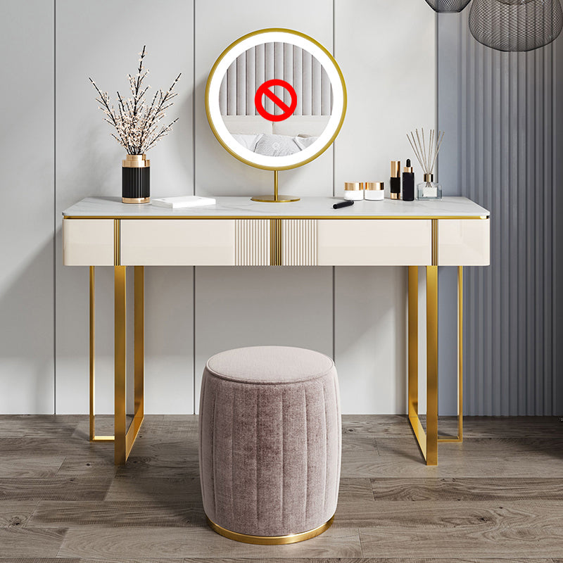 2 -schüchternen Waschtisch -Make -up -Tisch -Eitelkeitshocker in Weiß - 29,53 "H.