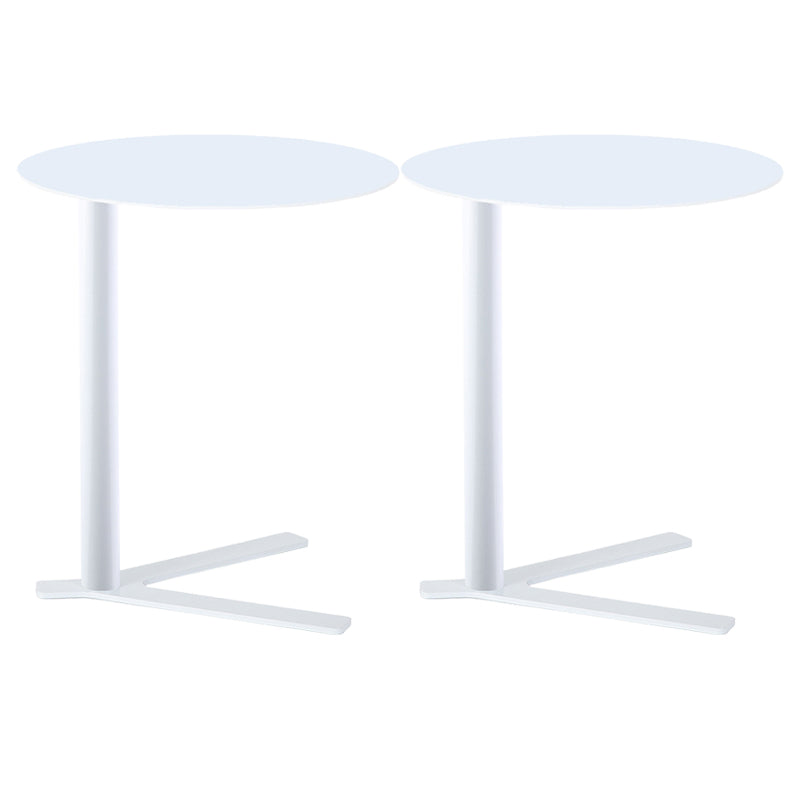 Metal Round Side End Table Minimalist Side Table for Living Room White 2 Clearhalo 'Coffee & Accent Tables' 'End & Side Tables' 'end_side_tables' 'furn' 'furn_end_side_tables' 'Furniture' 'Living Room Furniture' 5899180