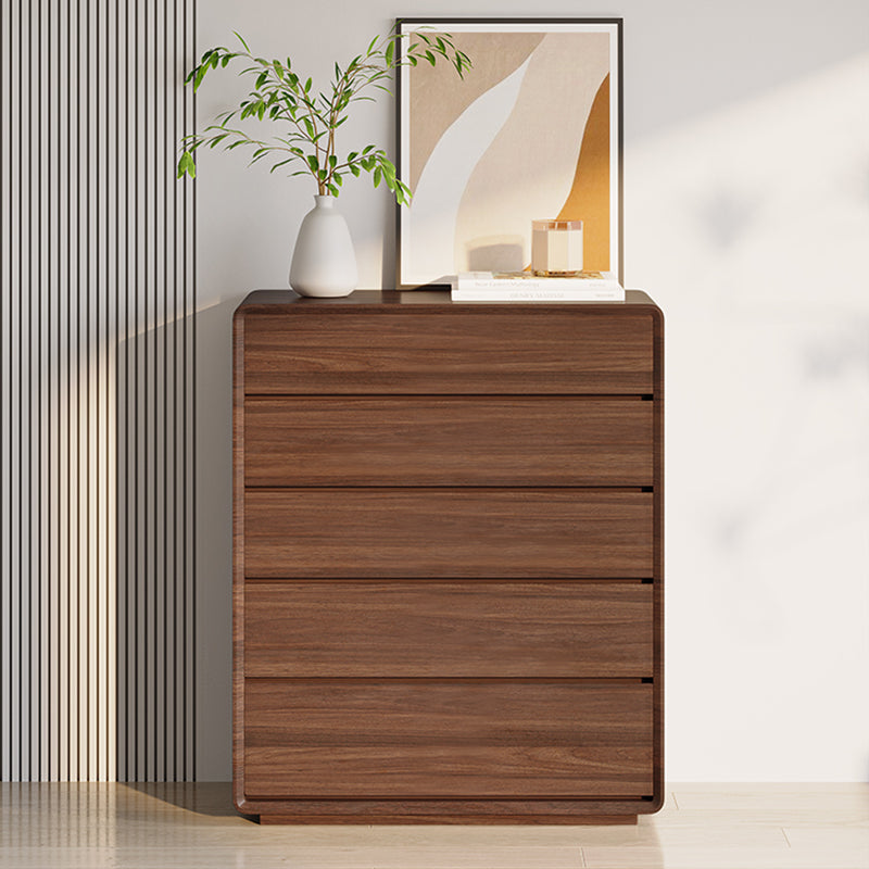 Modern Rectangle Cabinet Brown Wood Side Cabinet with Drawer