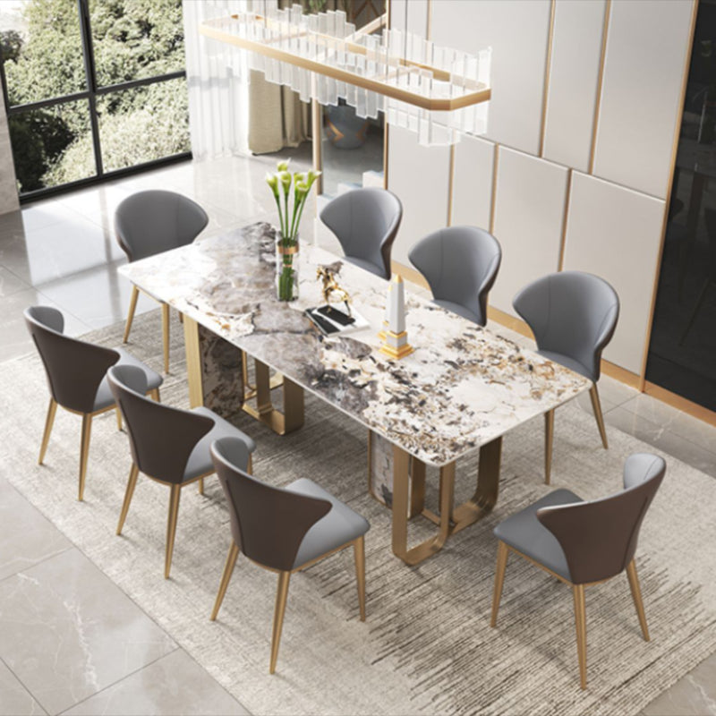 Luxe rechthoekige eetgelegenheden set 1/2/3/5/6/7/9 stukken Sintered Stone Top Dinette Table Set