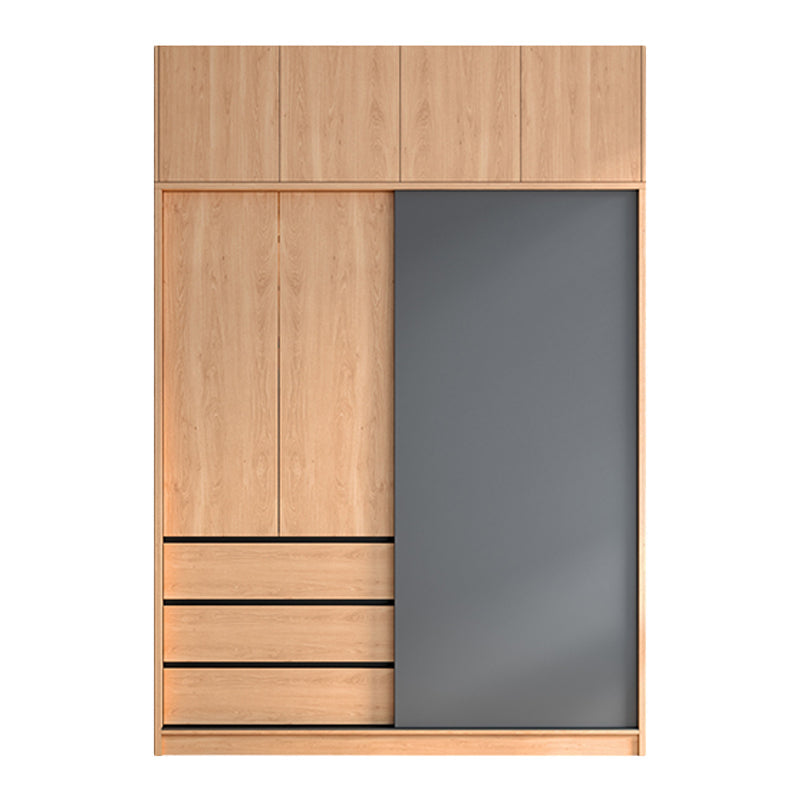Engineered Wood Wardrobe Cabinet With Drawer Modern Wardrobe Armoire 47"L x 24"W x 83"H Armories & Top Cabinet Clearhalo 'Armoires & Wardrobes' 'armoires_wardrobes' 'Bedroom Furniture' 'furn' 'furn_armoires_wardrobes' 'Furniture' 5900069