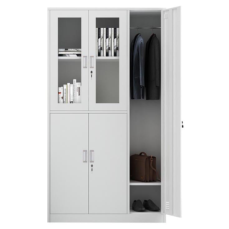 White Steel Wardrobe Armoire Contemporary Hinged Wardrobe Cabinet 5 Clearhalo 'Armoires & Wardrobes' 'armoires_wardrobes' 'Bedroom Furniture' 'furn' 'furn_armoires_wardrobes' 'Furniture' 5900194