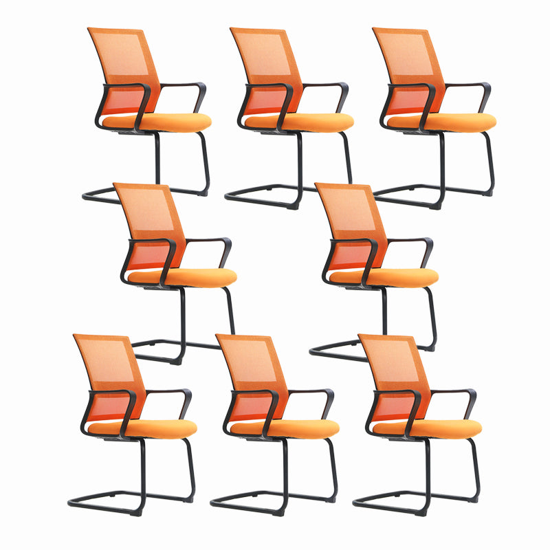 Sedia da ufficio a bracci fissi moderni sedia da scrivania traspirante ergonomica