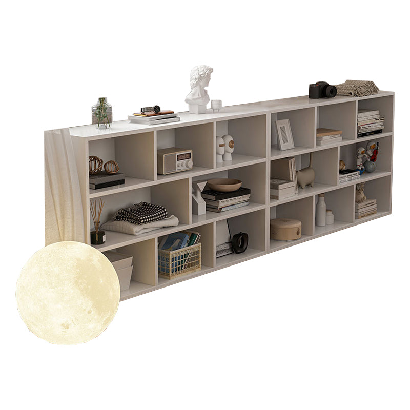 Contemporary Engineered Wood Book Shelf Closed Back Shelf Bookcase for Study Room 94.5"L x 9.4"W x 34.6"H White Clearhalo 'Bookcases' 'furn' 'furn_bookcases' 'Furniture' 'Office Furniture' 5902259