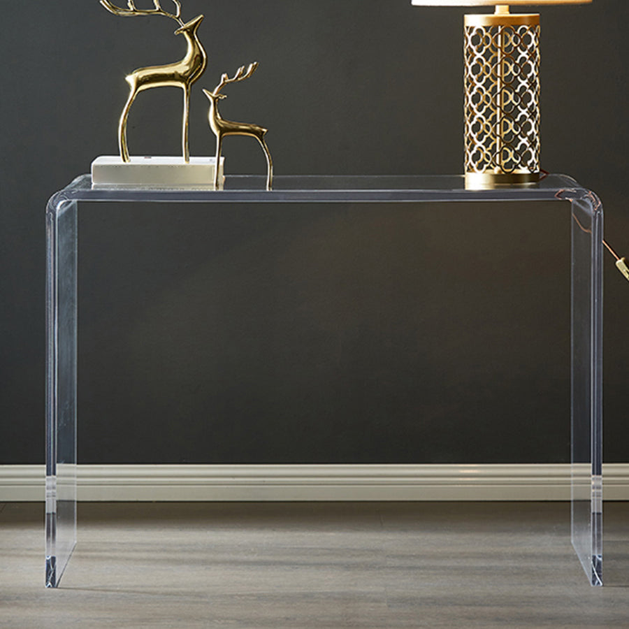 Scrivania di scrittura acrilica contemporanea slitta rettangolare da ufficio per casa