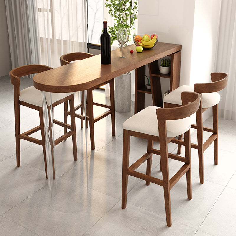 Brauner Spezialstab Esstisch Massivholzstangenhöhe Tisch mit Sockelbasis