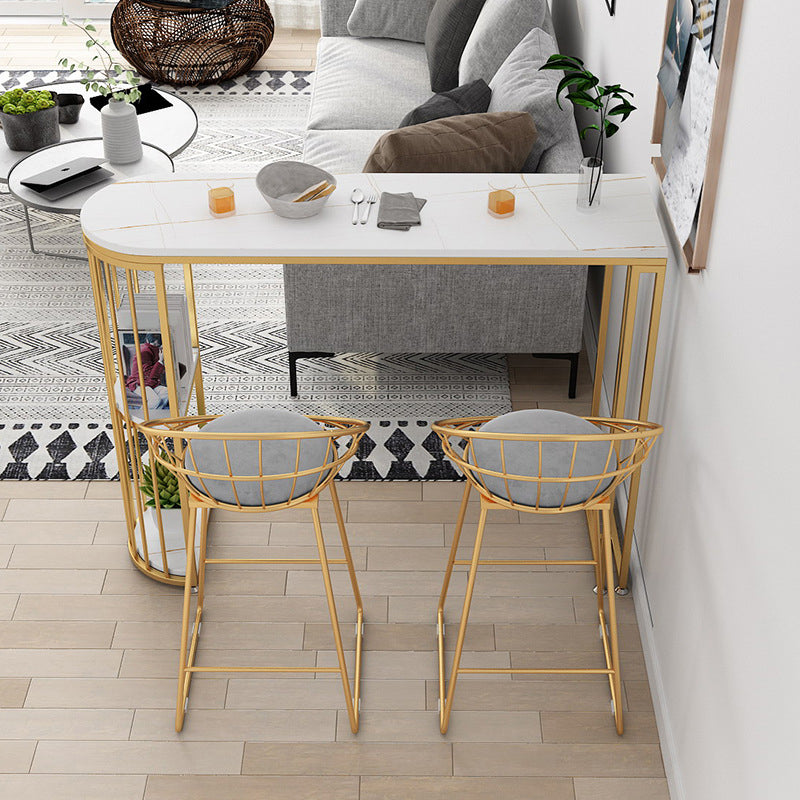 Sintered Stone Bar Tisch Gold und Metall Basisbartisch für Küchen Wohnzimmer