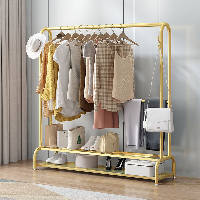 Moderno Hall Tree Metal 2 ganchos sin percha angustiada con estantería de almacenamiento