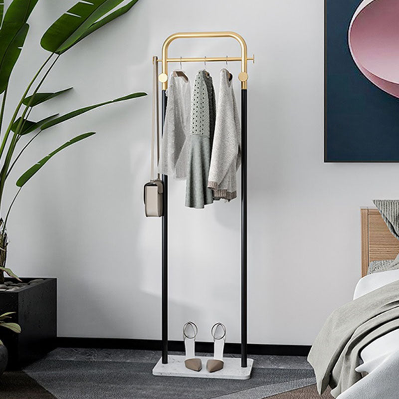 Modern Entry Hall Tree Metal 4 Hooks No Divered Free Standing Cheat Rack