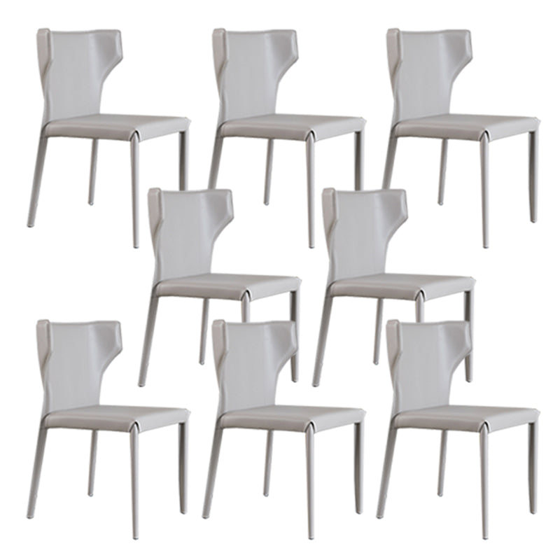 Modern Style Dining Chair Armless Dining Chair with Metal Legs for Kitchen