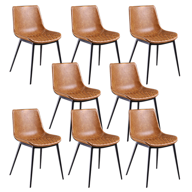 Industriële stijl eetstoelen armloze eetkamerstoel met metalen benen voor keuken