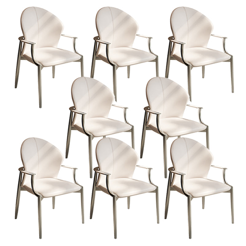 Modern Style Dining Chair Arm Dining Chairs with Metal Legs for Kitchen
