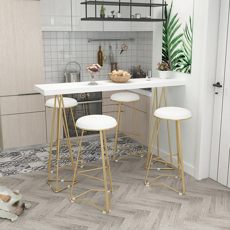 Luxuriöser rechteckiger Kneipentisch Set 1/3/5 Stück Holzentisch mit hinteren Hockern