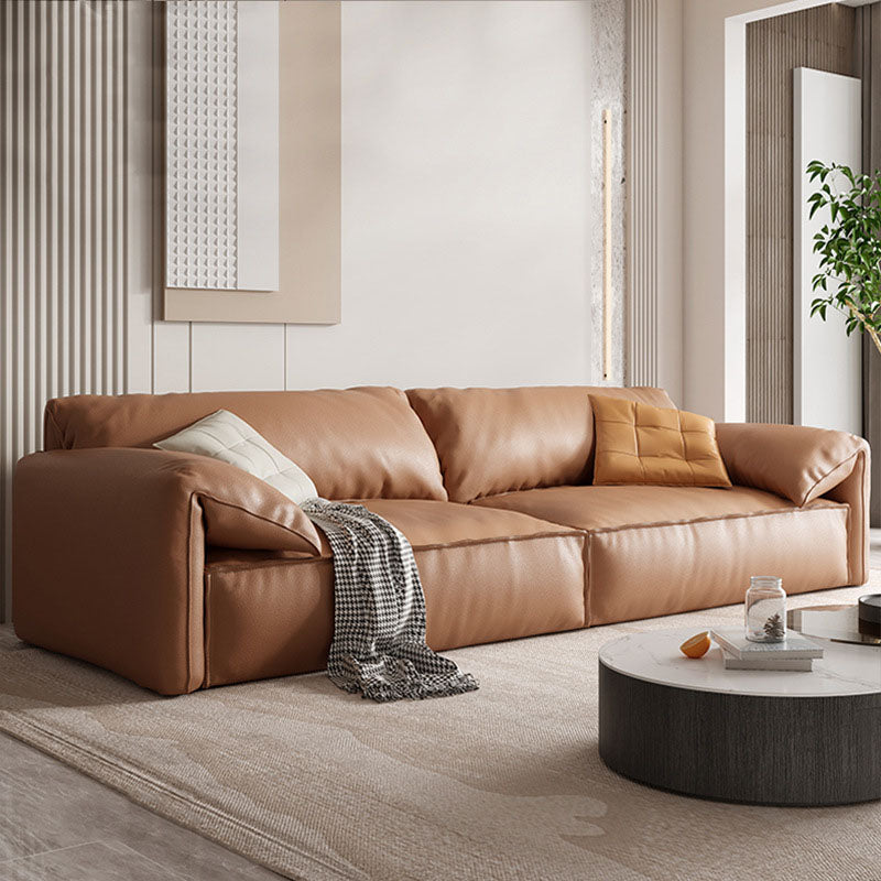 モダン縫製枕バックソファ31.49 "Hフェイクレザーピロートップアームソファー