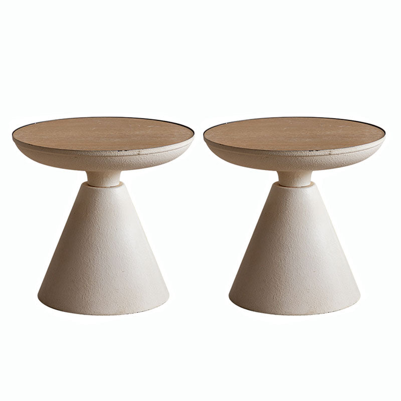 Tavolo da parte superiore rotondo in legno 18,9 "Fine piedistallo alto