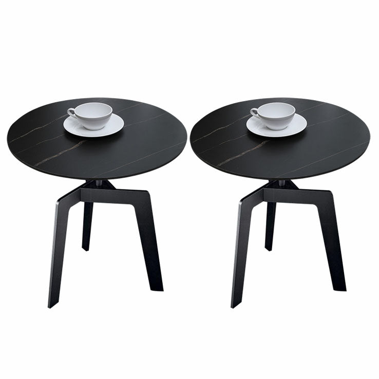 21.65" /23.62" Tall Steel 3 Legs End Table Modern Round Slate Top Side Table