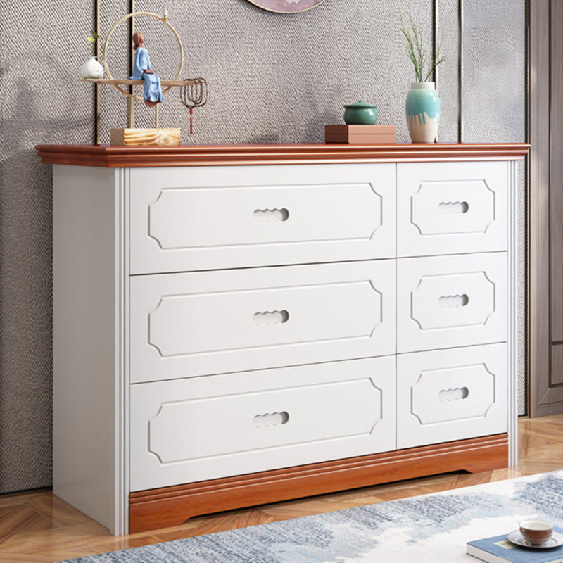 Contemporary Accent Chest with 6 Soft Close Drawers in Rubberwood