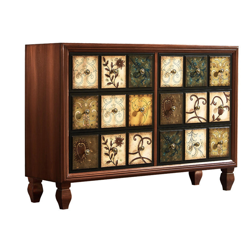 Mid-Century Modern Rectangle Side Cabinet Wood Storage Cabinet 49"L x 18"W x 35"H Nut-Brown Clearhalo 'Cabinets & Chests' 'cabinets_chests' 'furn' 'furn_cabinets_chests' 'Furniture' 'Living Room Furniture' 5912647