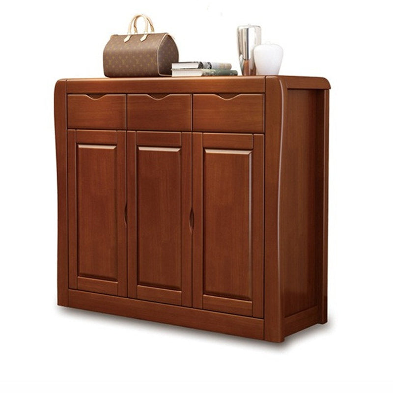 Modern Wood Accent Cabinet Grooves Standard Cabinet with Drawer