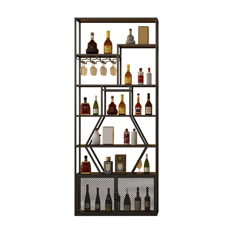 Gold and Black Floor Wine Glass Stemware Rack Holder Metal Wine Holder Rack Gloss Black Clearhalo 'furn' 'furn_wine_racks' 'Furniture' 'Kitchen & Dining Furniture' 'Wine Racks' 'wine_racks' 5913300
